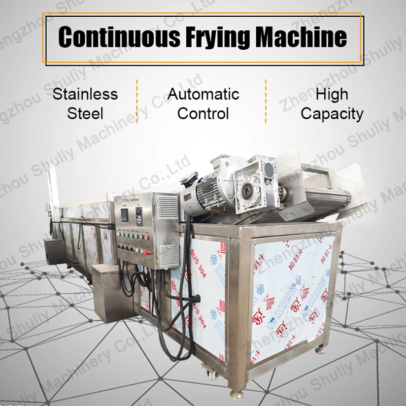 Full Automatic Peanut Tempura Flakes Sanck Food Frying Machine Potato Chips Deep Frying Machine for Sale