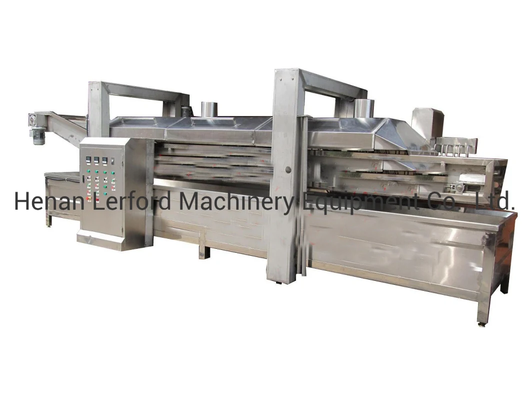 Gas and Electric Automatic Snack Pellet Frying Machine Conveyor Belt Continuous Fryer