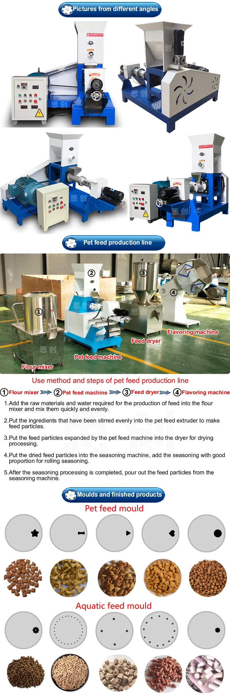 Cat Fish Dog Food Extruder Machine Pet Feed Pellet Making Machine